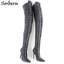 Fashion Pointed Toe 12Cm Heeled Boots For Women Ladies Shoes Size 12 Extreme Hig - £205.34 GBP