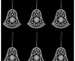 Bell with Star Center German Lace Christmas Tree Ornaments Set of 6 Deco... - $35.98