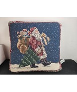 Riverdale Christmas Decorative Throw Pillow Red Tapestry Santa Clause - $281.31 MXN