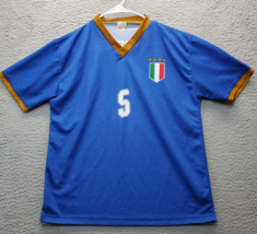 Italy National Football Team UEFA Fabio Cannavaro #5 Jersey Mens Small Blue - $420.44 MXN