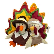 Mr. &amp; Mrs. Turkey Pillow Thanksgiving Decor Large Festive Thanks Fall AS IS - £9.71 GBP
