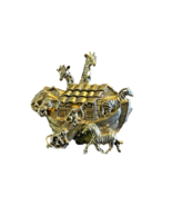 Brooch Pin Noahs Ark Avon Gold Tone Arc Boat With Animals 1.5 Inch by 1.... - £9.44 GBP