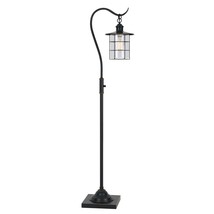 60&quot; Antiqued Bronze Lantern Style Floor Lamp With Glass and Metal Shade - $428.62