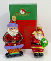 Lot of 2 Kurt S. Adler Glass Ornaments - Santa - $19.99