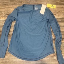 Girls&#39; Long Sleeve Studio T-Shirt - All in Motion Blue Size Med(7/8). NWT. F - £7.74 GBP