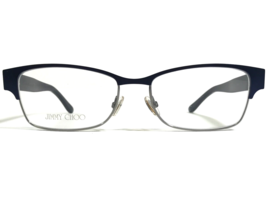 Jimmy Choo JC206 DTY Eyeglasses Frames Navy Blue Silver Cat Eye 53-18-145 - £40.30 GBP