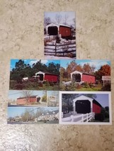 Lot Of 5 Vintage Willow Hill Covered Bridge Postcards Lancaster Pennsylv... - £5.43 GBP