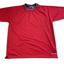 Vintage Reebok Shirt Men&#39;s XL Red 90’s Logo Crew Neck Extra Large T-Shirt - $15.82