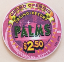 PALMS Casino Resort Grand Opening Las Vegas $2.50 Ltd Edition 2000 Chip - $10.95