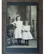 Cabinet Card late 1800s 2 young girls sisters dresses J.W. Goetz West Be... - £10.59 GBP