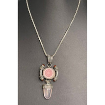 Large 925 Sterling Silver Rhodochrosite,Amethyst And Carnelian Pendant Sky - £178.83 GBP