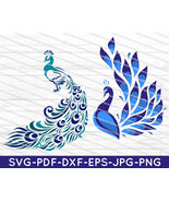 Peacock Svg, Peacock Feather Svg, Bird Svg, Peacock Clipart, Peacock, Svg. - $2.99