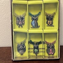 Pier 1 Jeweled Owls Wine Glass Charms set of 6 NIB - £12.65 GBP