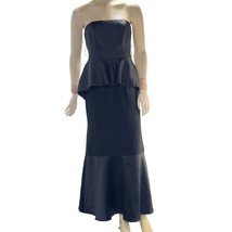 WHITE by VERA WANG Women’s Dress Black Strapless Peplum Full Length Size 4 - £56.22 GBP