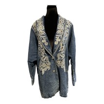 American Classics 100% Cotton Denim Studded Bedazzled Jacket 1980s Bat W... - £24.84 GBP