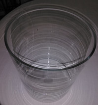 8OO86 CLEAR GLASS HURRICANE, 7-13/16&quot; DIAMETER 9-1/2&quot; TALL, CANDLE HOLDE... - £14.84 GBP