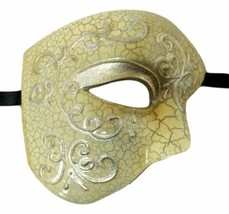 Silver Phantom of the Opera Men&#39;s Venetian Half Masquerade Mask - £10.84 GBP