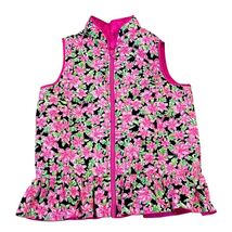 Reversible Lilly Pulitzer Girls Floral Quilted Vest Large 8-10 Pink &amp; Mu... - $46.85 CAD