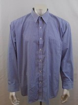 Truly Classic Size XL Blue Striped Long Sleeve Button Up Mens Cotton Ble... - $150.53 MXN