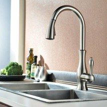 Brushed Nickel Pull Out Sprayer Kitchen Bar Sink Faucet Single Hole /han... - £86.77 GBP