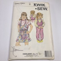 Kwik Sew 1551 Size 8-14 Girls&#39; Jumper Jumpsuit Shirt - $12.86