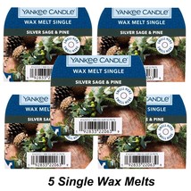 Yankee candle wax melts sage pine leather cedarwood amber woody scent 5 singles - £14.35 GBP