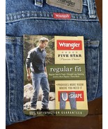 Wrangler Men&#39;s 36 x 32 Regular Fit Straight Leg Medium Blue Wash Denim J... - $19.95