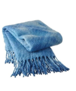 Midwest CBK Blue Fringed Tie Dyed Throw Blanket 54 x68 inches Wool Blend - $25.55