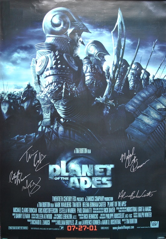 PLANET OF THE APES CAST Signed Poster x5 - M. Wahlberg, H. B.Carter ++  ... - $659.00