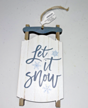 (6) P.Graham Dunn Christmas Holiday LET IT SNOW Wood Ornament - NEW! - £9.17 GBP