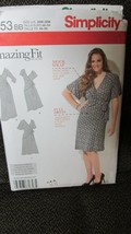 &quot;&quot; MOCK WRAP DRESS PATTERN 1653 &quot;&quot; - NEW - SIZE 20W - 28W - £7.01 GBP