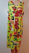 Lane Bryant Womens Faux Wrap Sleeveless Yellow Floral Dress Size 14/16 - £31.41 GBP