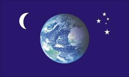 Earth Moon &amp; Stars Flag - 3x5 Ft - £15.63 GBP