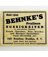 1945 WW2 German-USA Confectionary Advertisement Behnke&#39;s Brooklyn NYC C94B - $19.99