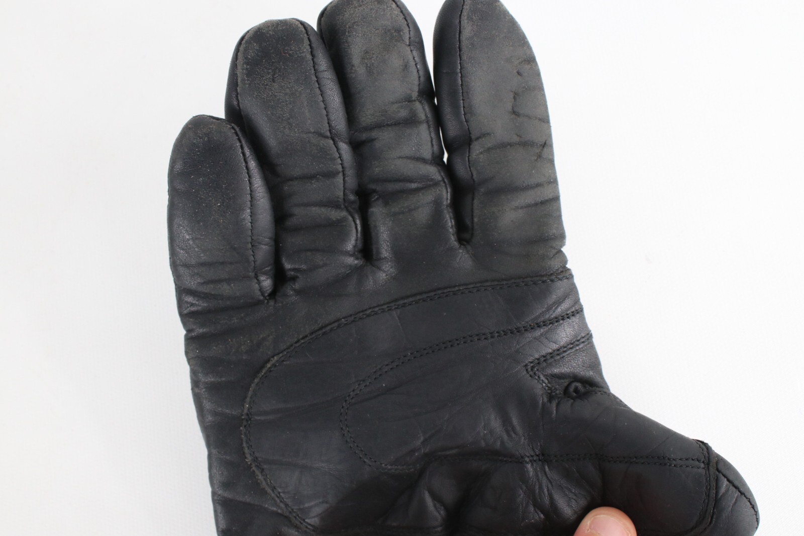 Vtg 70s Honda Racing Striped Insulated Leather Snowmobile Riding Gloves L USA Item image 5