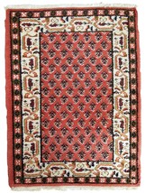 Handmade vintage Indo-Seraband rug 2&#39; x 2.9&#39; (62cm x 90cm) 1970s - 1C642 - $253.89 CAD