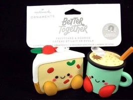 Hallmark Better Together magnetic ornaments  Fruitcake &amp; Eggnog NEW 2023 - £11.17 GBP
