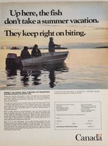 1975 Print Ad Manitoba Government Travel Canada Men Fishing in Boat on Lake - £14.52 GBP