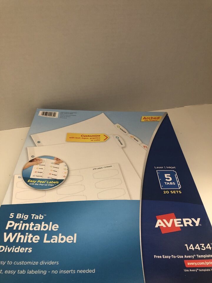 NEW Avery Big Tab Print & Apply Label Dividers SHIPS N 24HRS