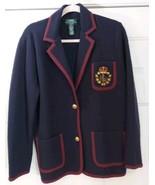 Ralph Lauren Small Petite Collegiate Blazer Jacket Knit Crest Polo Moreh... - $197.99