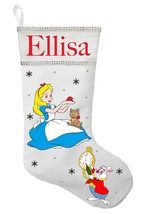 Alice in Wonderland Christmas Stocking, Personalized Alice in Wonderland Gift - £29.89 GBP