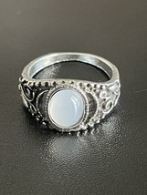 Vintage Opal Stone Silver Plated Woman Ring Size 6 - $7.92