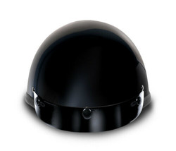 Daytona Skull Cap Smokey W/ SNAPS-HI-GLOSS Black Motorcycle Helmet - £44.57 GBP