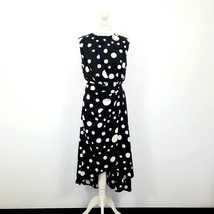 AX Paris - New with Tag - Black/White Polka Dot Gathered Midi Dress - UK 10 - £21.77 GBP