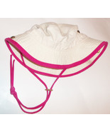NEW! GIRLS DORFMAN PACIFIC KINDERCAPS IVORY W/ BRIGHT PINK BUCKET HAT  S... - $353.41 MXN