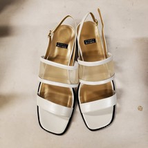 Stuart Weitzman Women&#39;s White Sandals with Small Heel, Size 9.5 - £117.44 GBP
