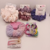 5 Pks Purple Scunci Scrunchies, Hair Ties Barrette Pin Secret Pocket Scrunchie - $8.50