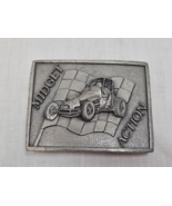 Vintage Midget Action Racing Indiana Metal Craft Pewter Belt Buckle - $284.59 MXN