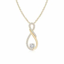 ANGARA Natural Diamond Infinity Pendant Necklace in 14K Gold (HSI2, 0.27 Ctw) - £675.45 GBP