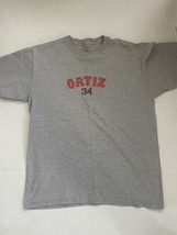 David Ortiz Boston Red Sox MLB Vtg Reebok Shirt Size Large Gray - $22.49